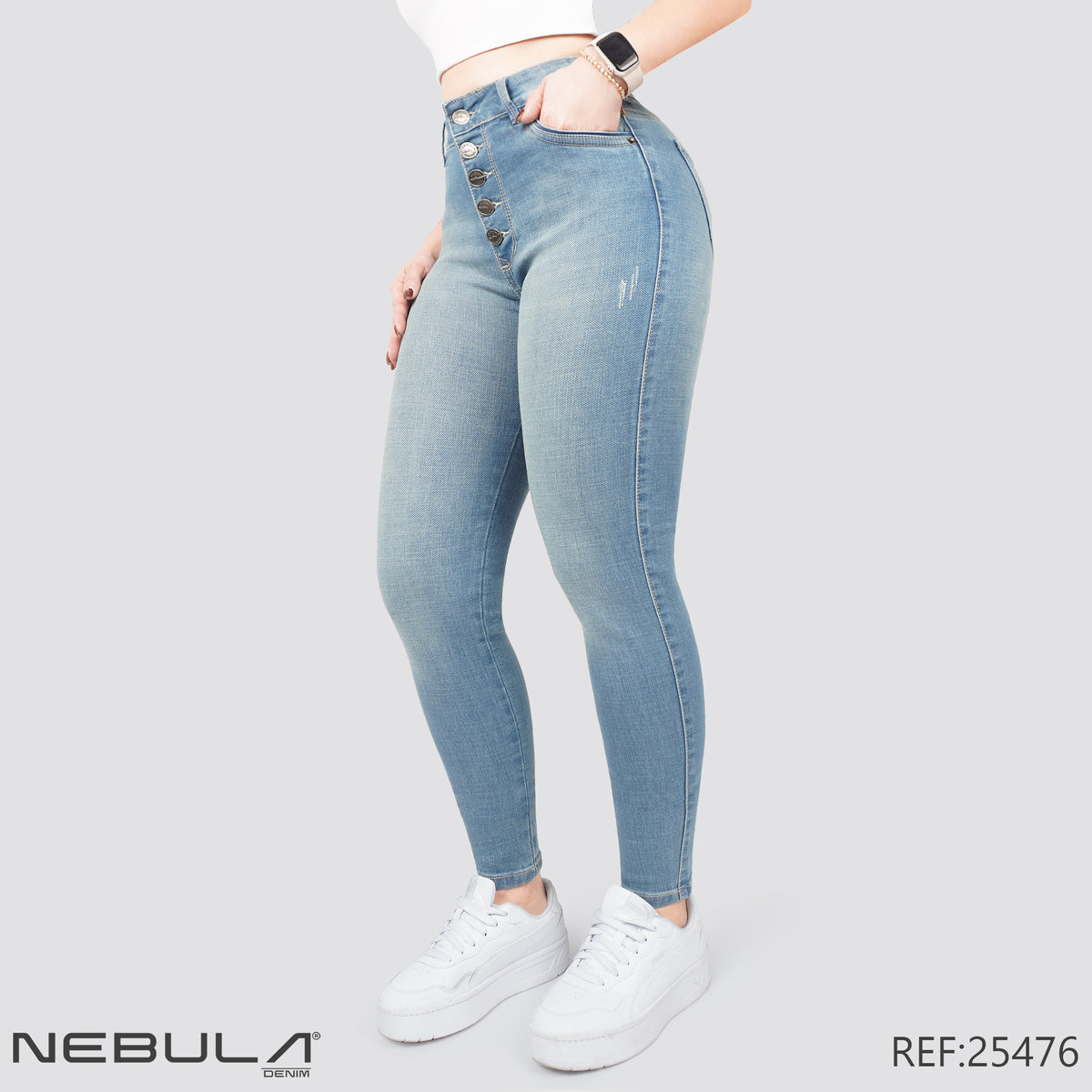 Jeans Skinny Tiro Alto 25476