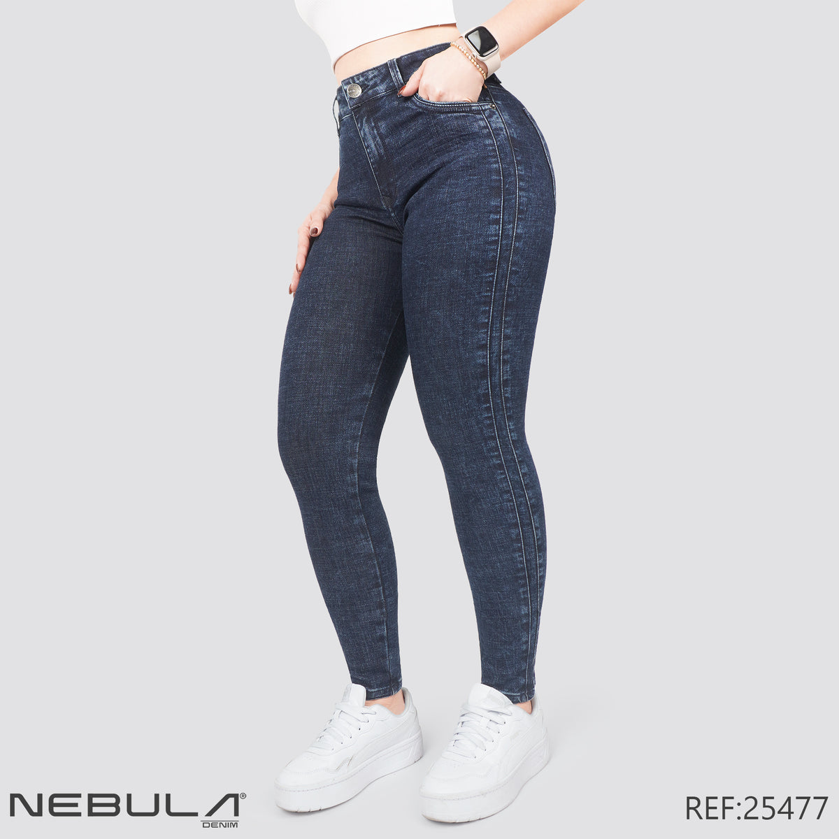 Jeans Skinny Tiro Alto 25477