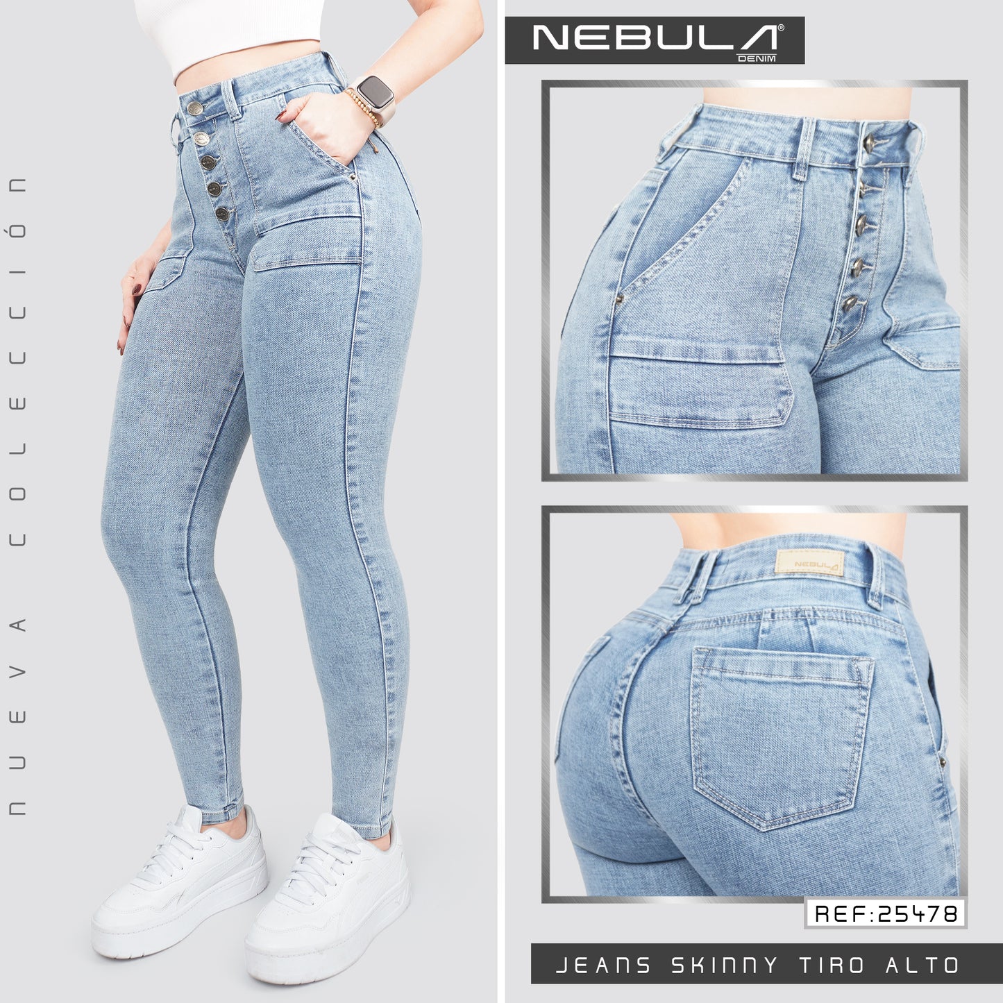 Jeans Skinny Tiro Alto 25478