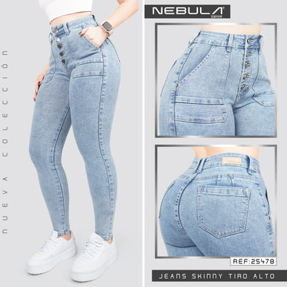 Jeans Skinny Tiro Alto 25478