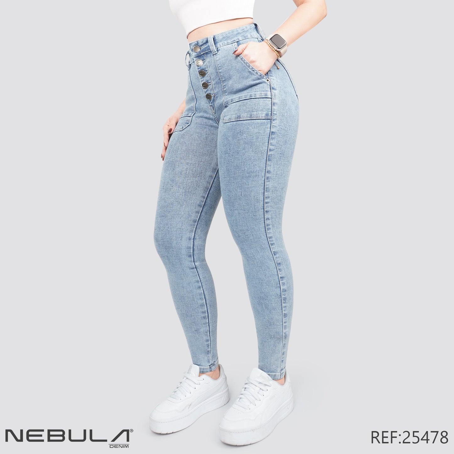Jeans Skinny Tiro Alto 25478