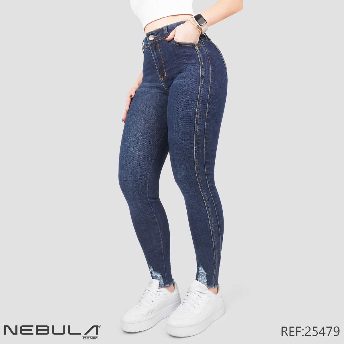 Jeans Skinny Tiro Alto 25479