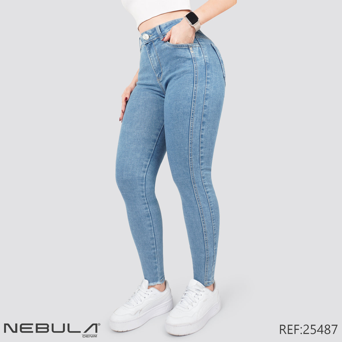 Jeans Skinny Tiro Alto 25487