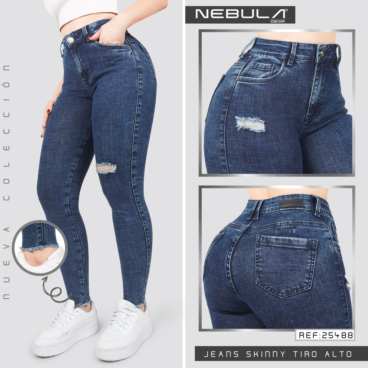 Jeans Skinny Tiro Alto 25488