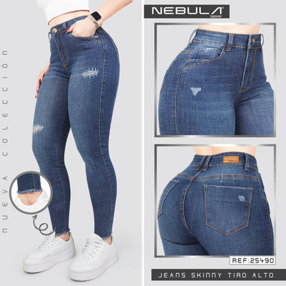 Jeans Skinny Tiro Alto 25490