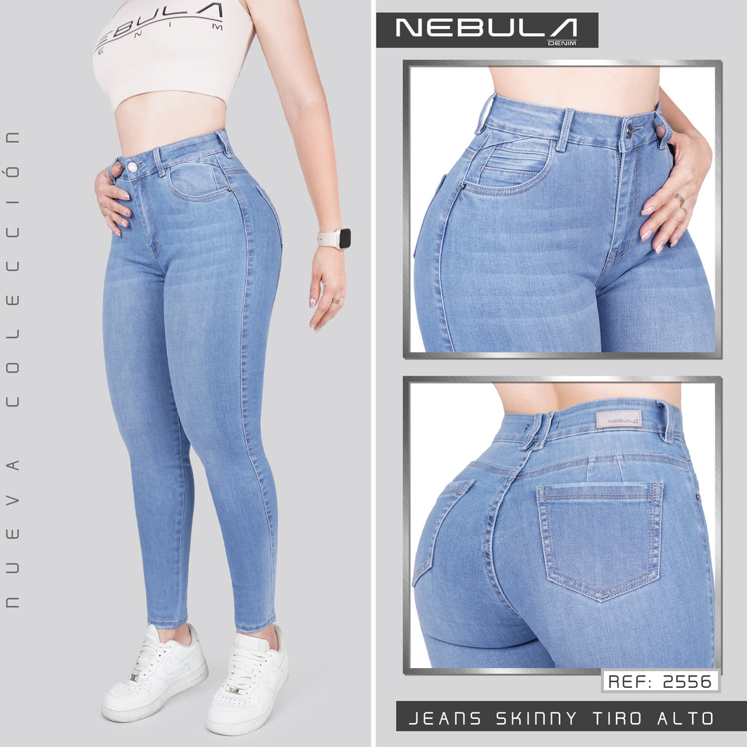 JEANS MUJER SKINNY TIRO ALTO 2556