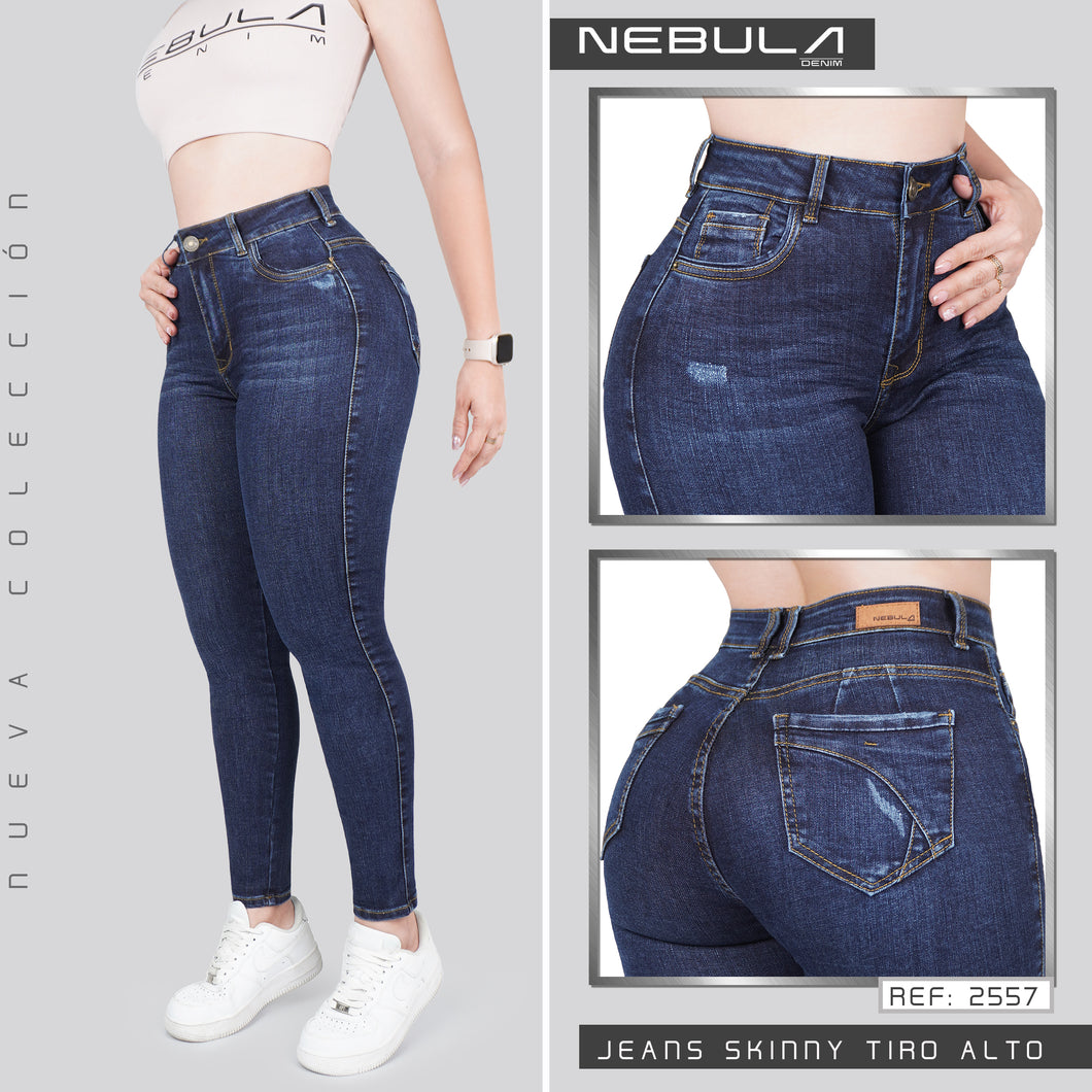 JEANS MUJER SKINNY TIRO ALTO 2557