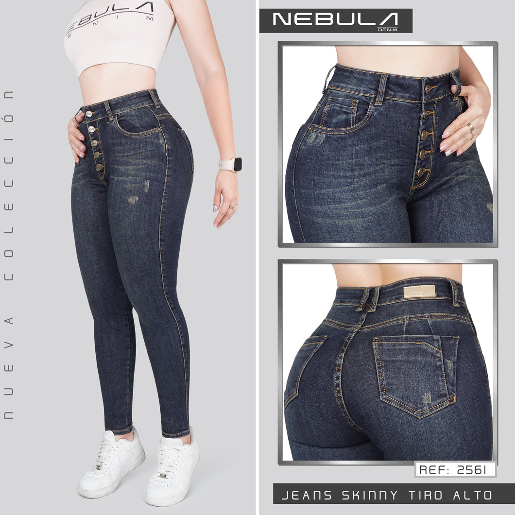 JEANS MUJER SKINNY TIRO ALTO 2561