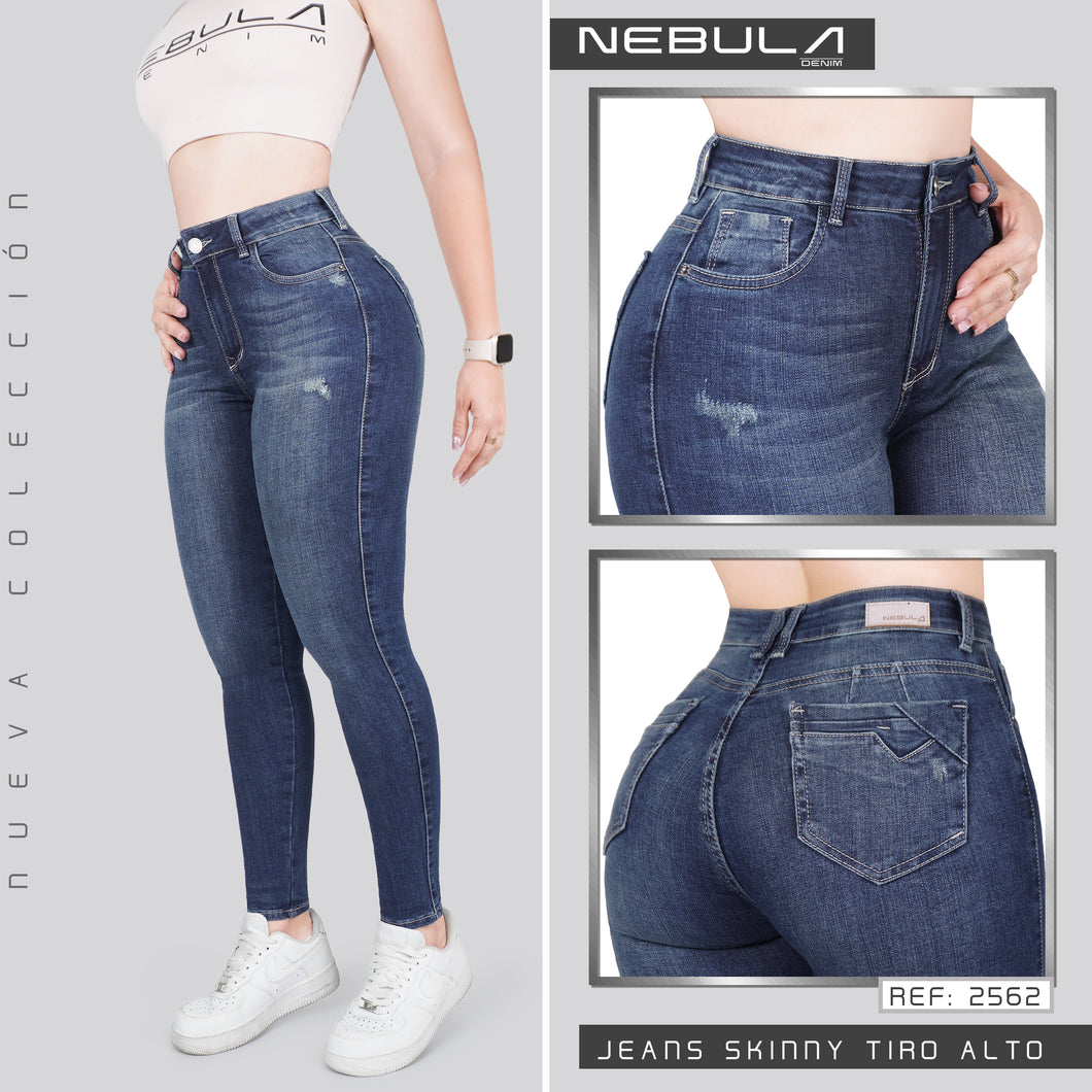 JEANS MUJER SKINNY TIRO ALTO 2562