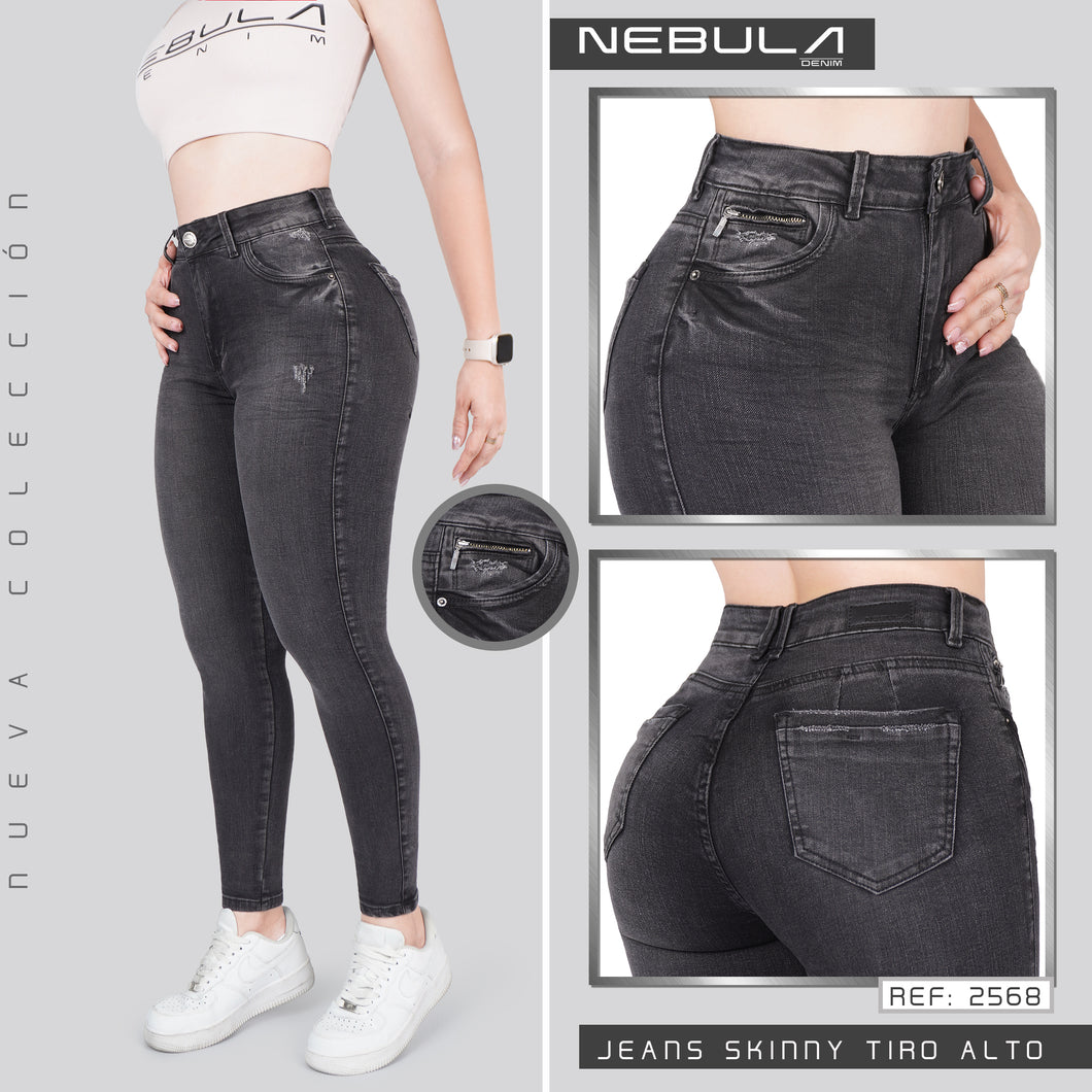 JEANS MUJER SKINNY TIRO ALTO 2568