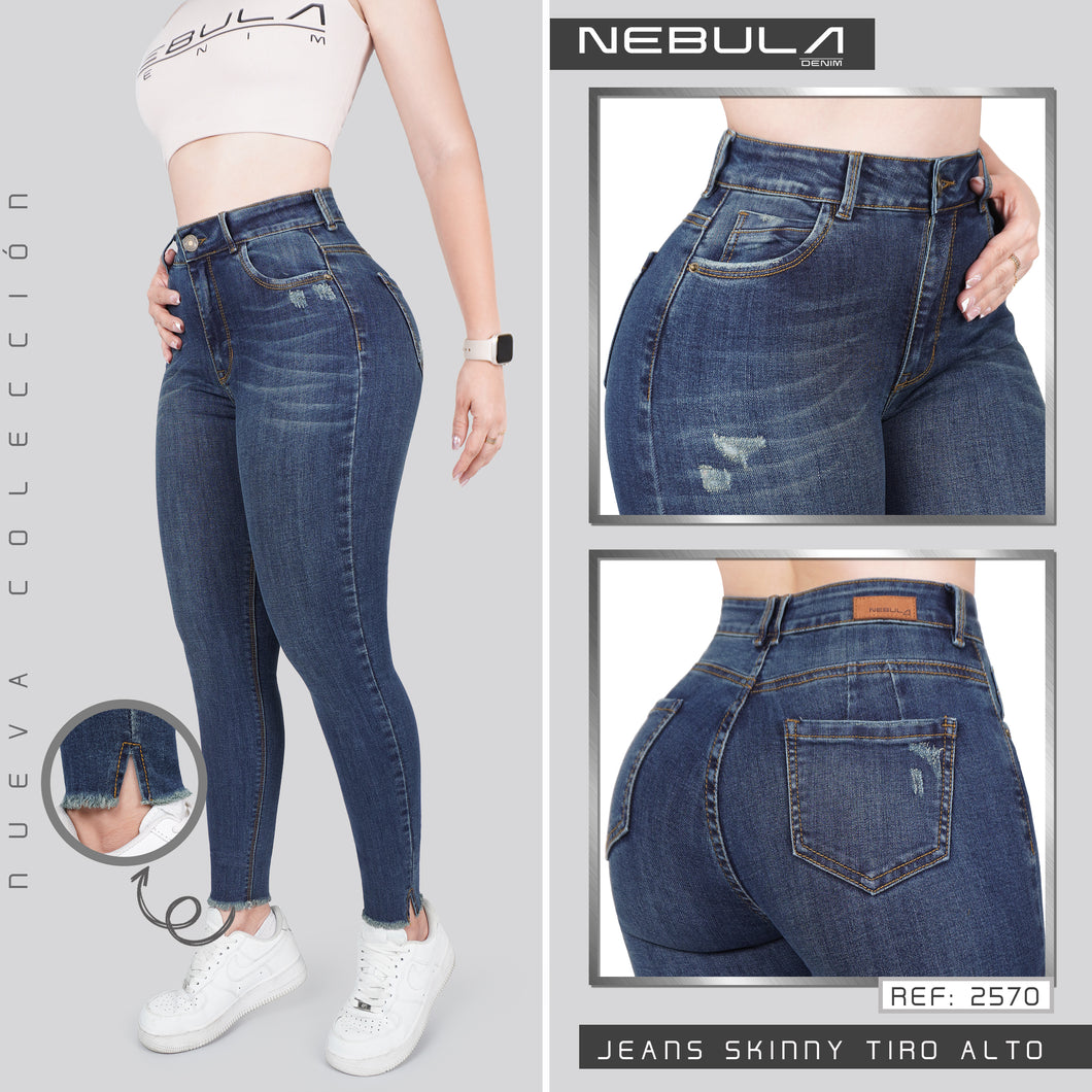 JEANS MUJER SKINNY TIRO ALTO 2570