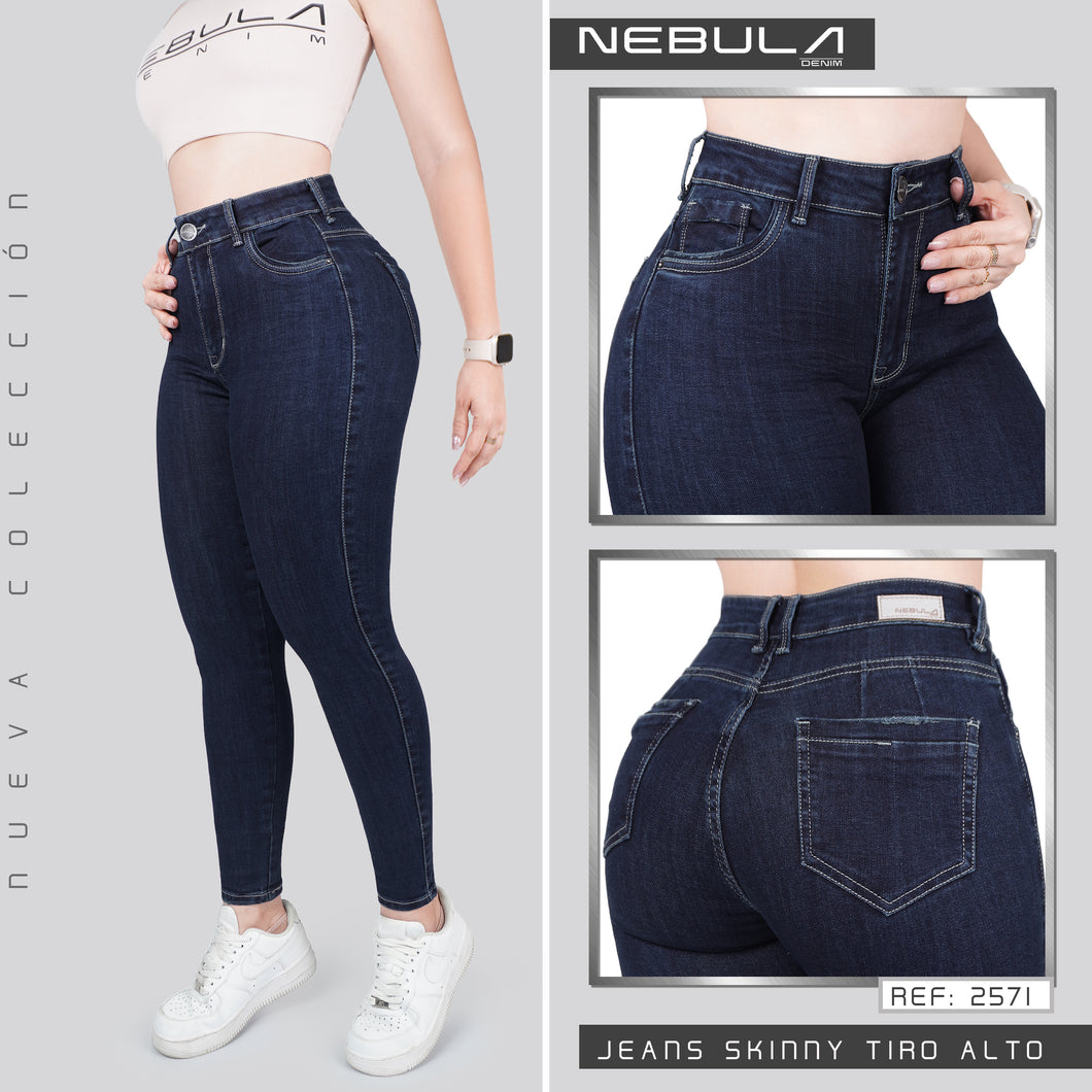 JEANS MUJER SKINNY TIRO ALTO 2571