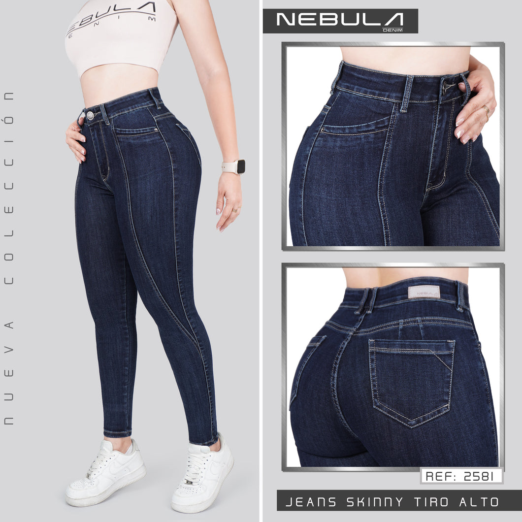 JEANS MUJER SKINNY TIRO ALTO 2581