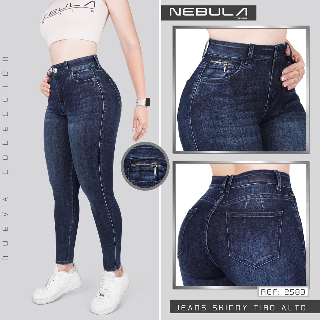 JEANS MUJER SKINNY TIRO ALTO 2583