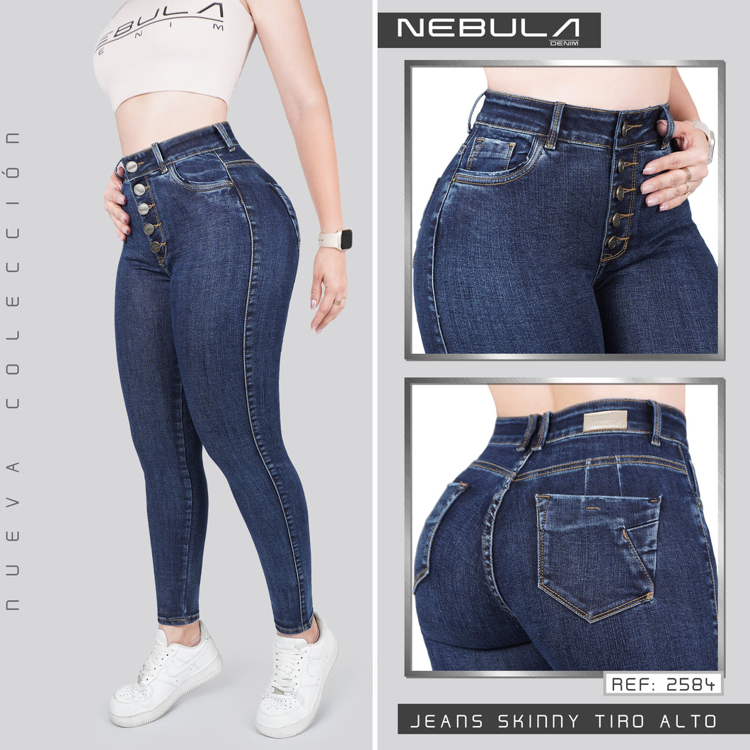 JEANS MUJER SKINNY TIRO ALTO 2584