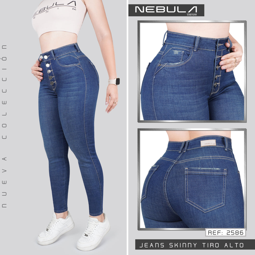 JEANS MUJER SKINNY TIRO ALTO 2586