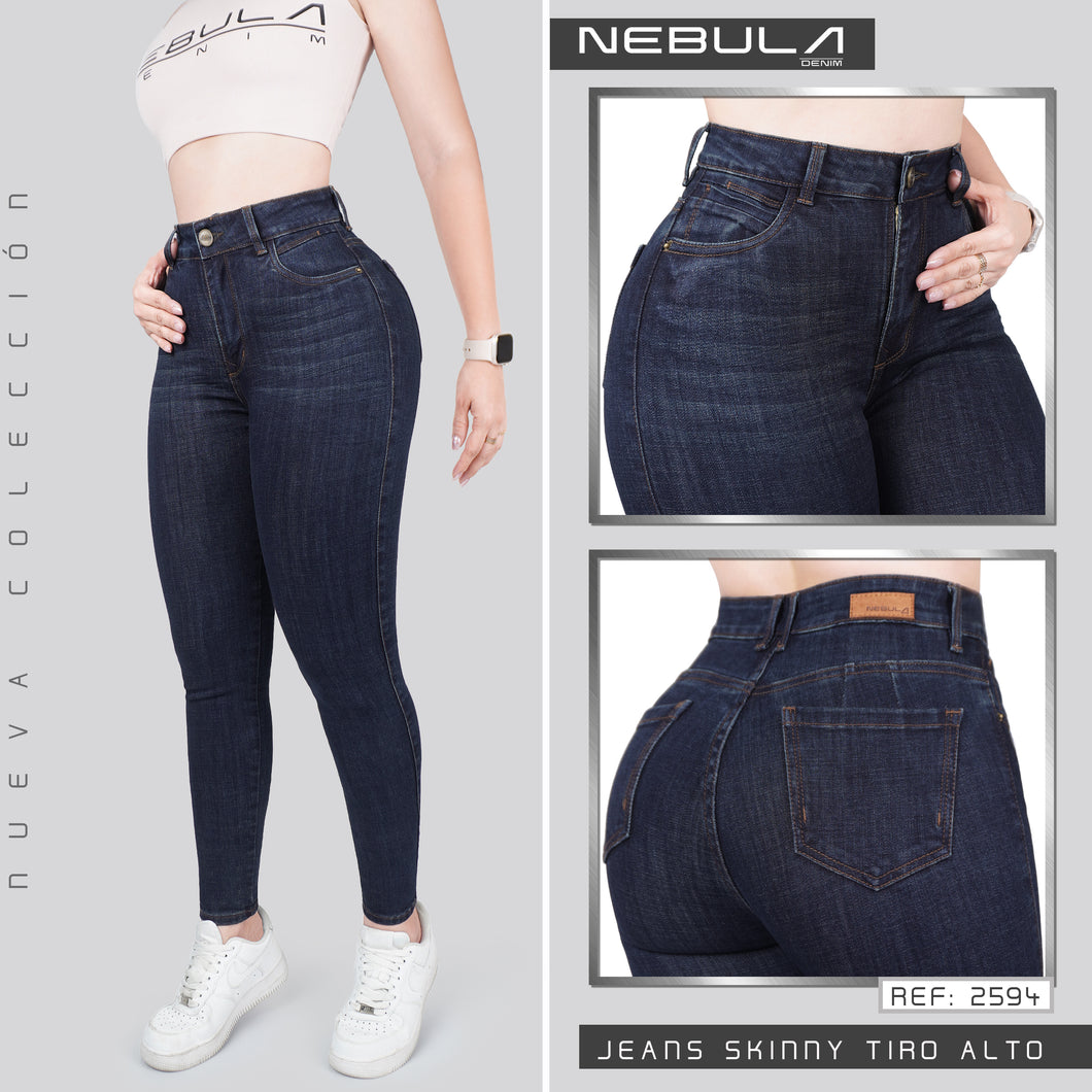 JEANS MUJER SKINNY TIRO ALTO 2594