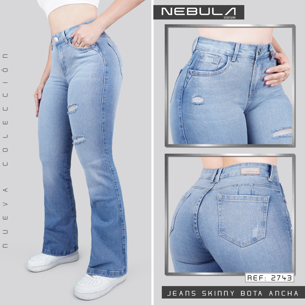 JEANS MUJER SKINNY BOTA ANCHA 2743