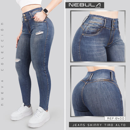 Jeans Skinny 3 botones Tiro Alto 6400