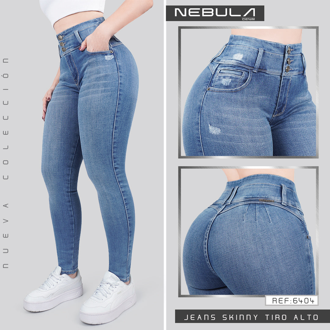 Jeans Skinny 3 botones Tiro Alto 6404
