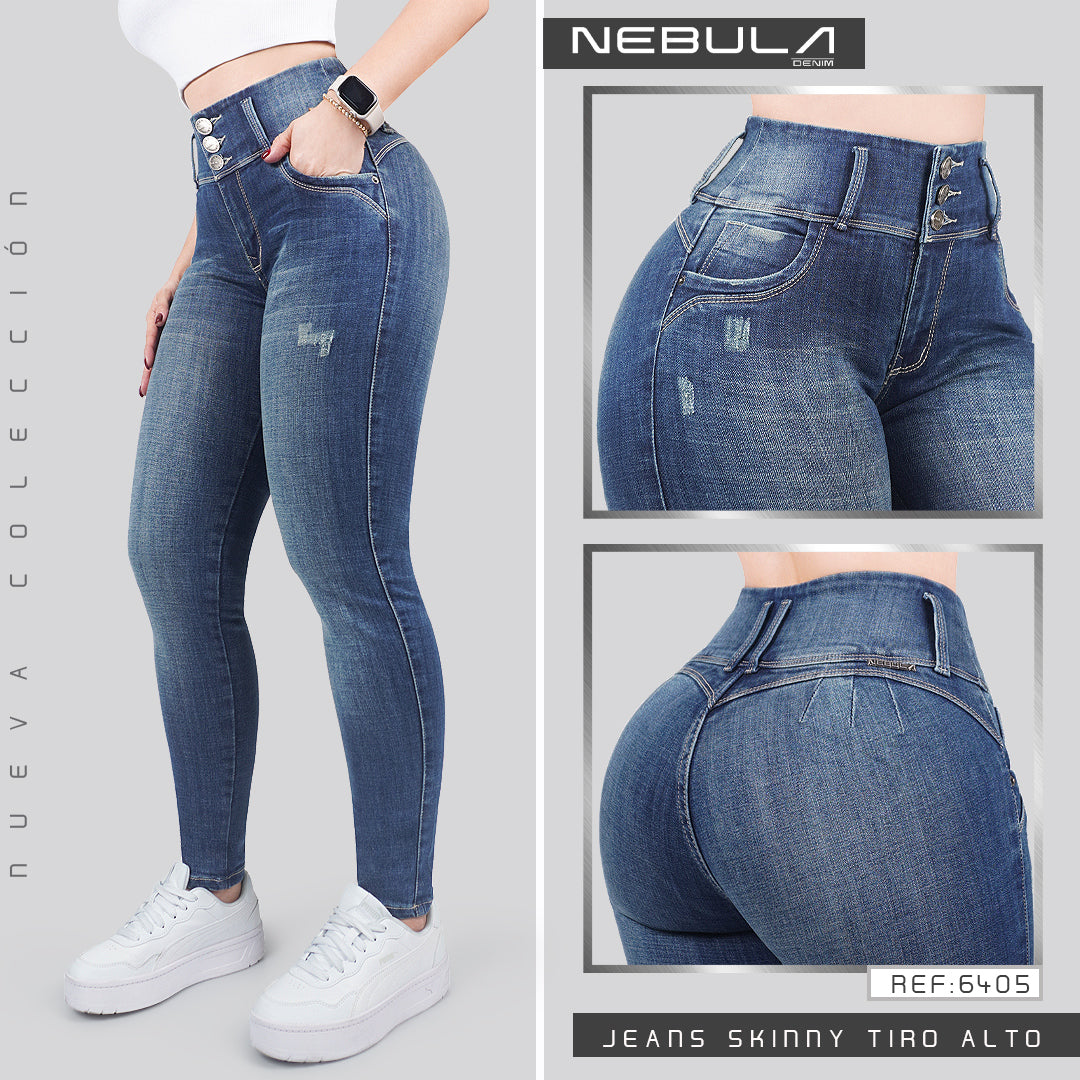 Jeans Skinny 3 botones Tiro Alto 6405