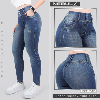 Jeans Skinny 3 botones Tiro Alto 6405