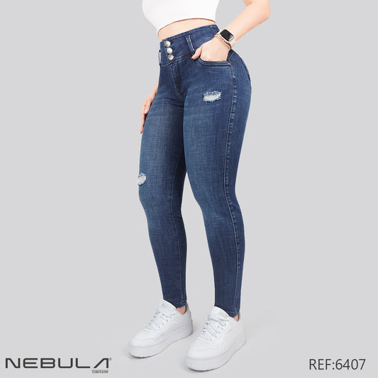 Jeans Skinny 3 botones Tiro Alto 6407