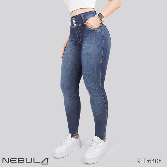 Jeans Skinny 3 botones Tiro Alto 6408