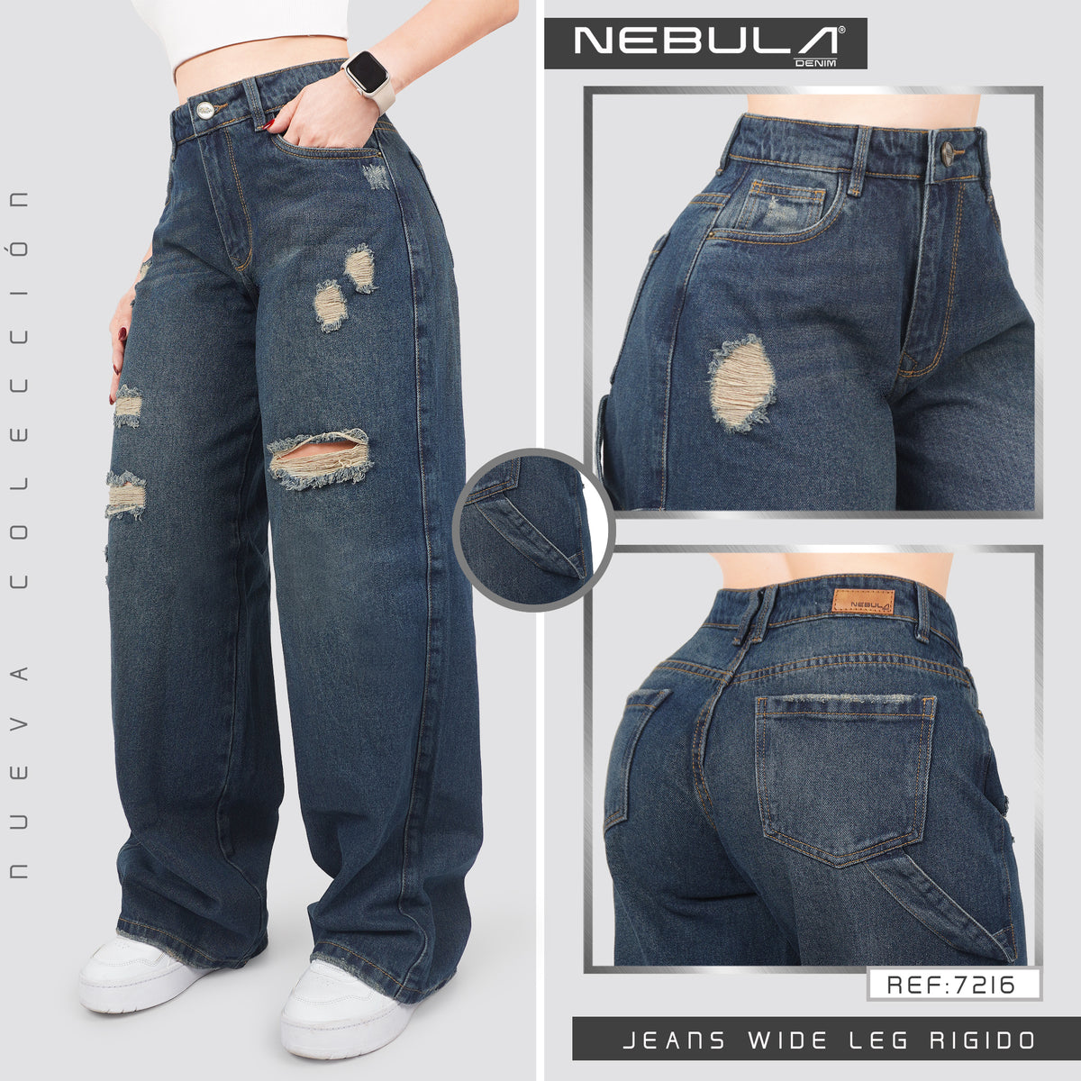 Jeans Wide Leg Rígido 7216