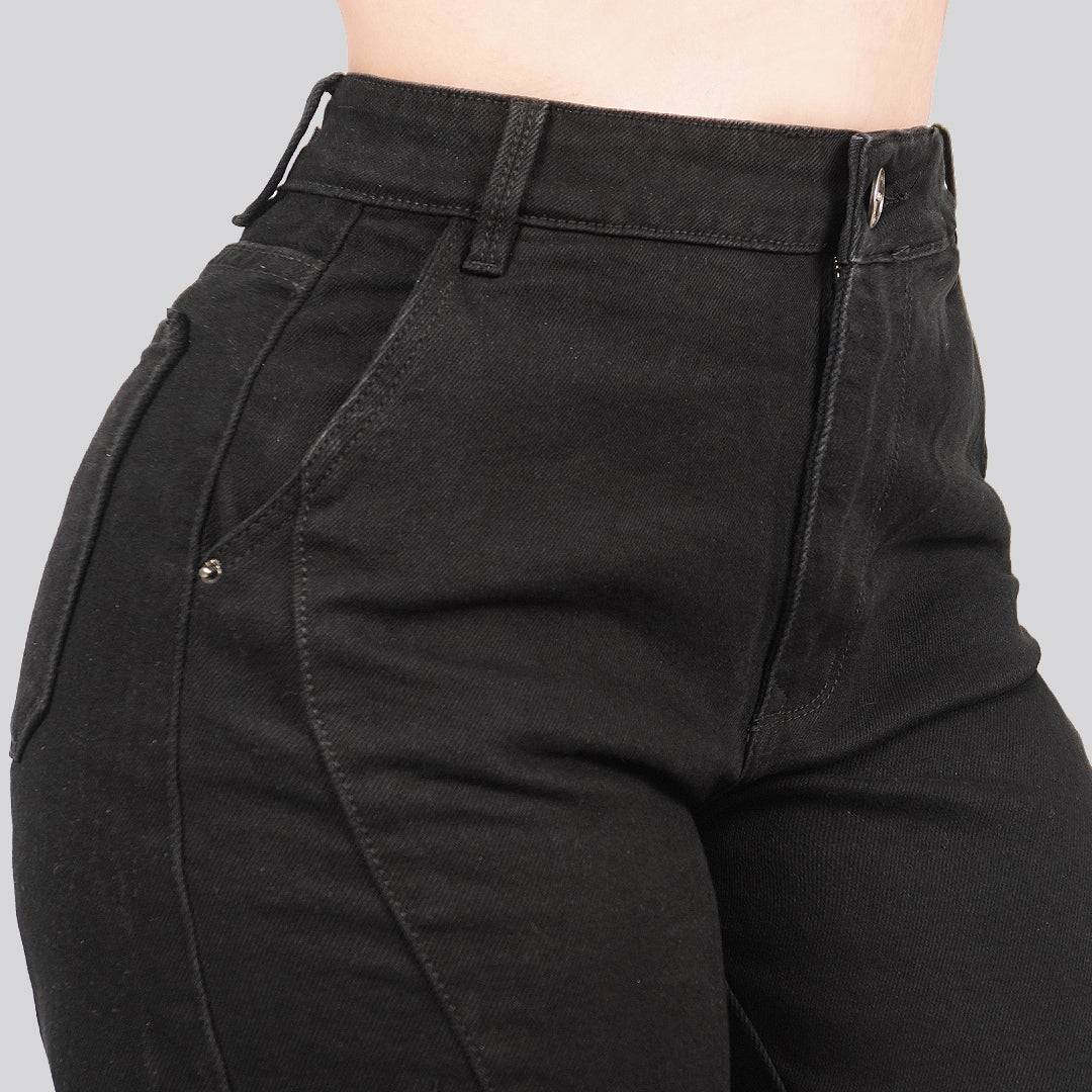 Jeans Straight Semirrígido Tiro Alto 7409