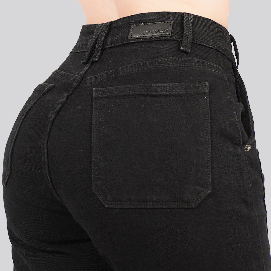 Jeans Straight Semirrígido Tiro Alto 7409