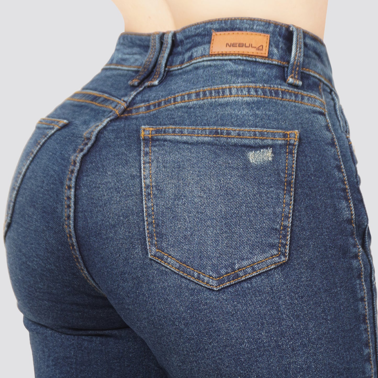 Jeans Straight Semirrígido Tiro Alto 7433