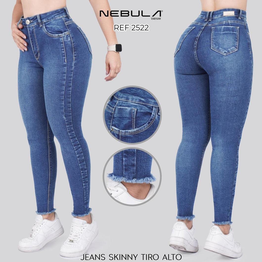 JEANS MUJER SKINNY TIRO ALTO 2522