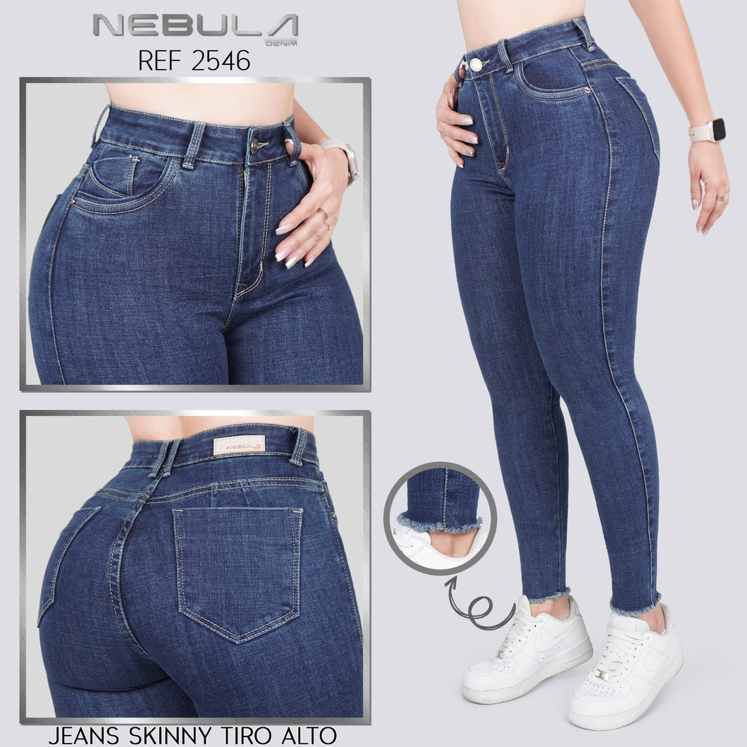 JEANS MUJER SKINNY TIRO ALTO 2546