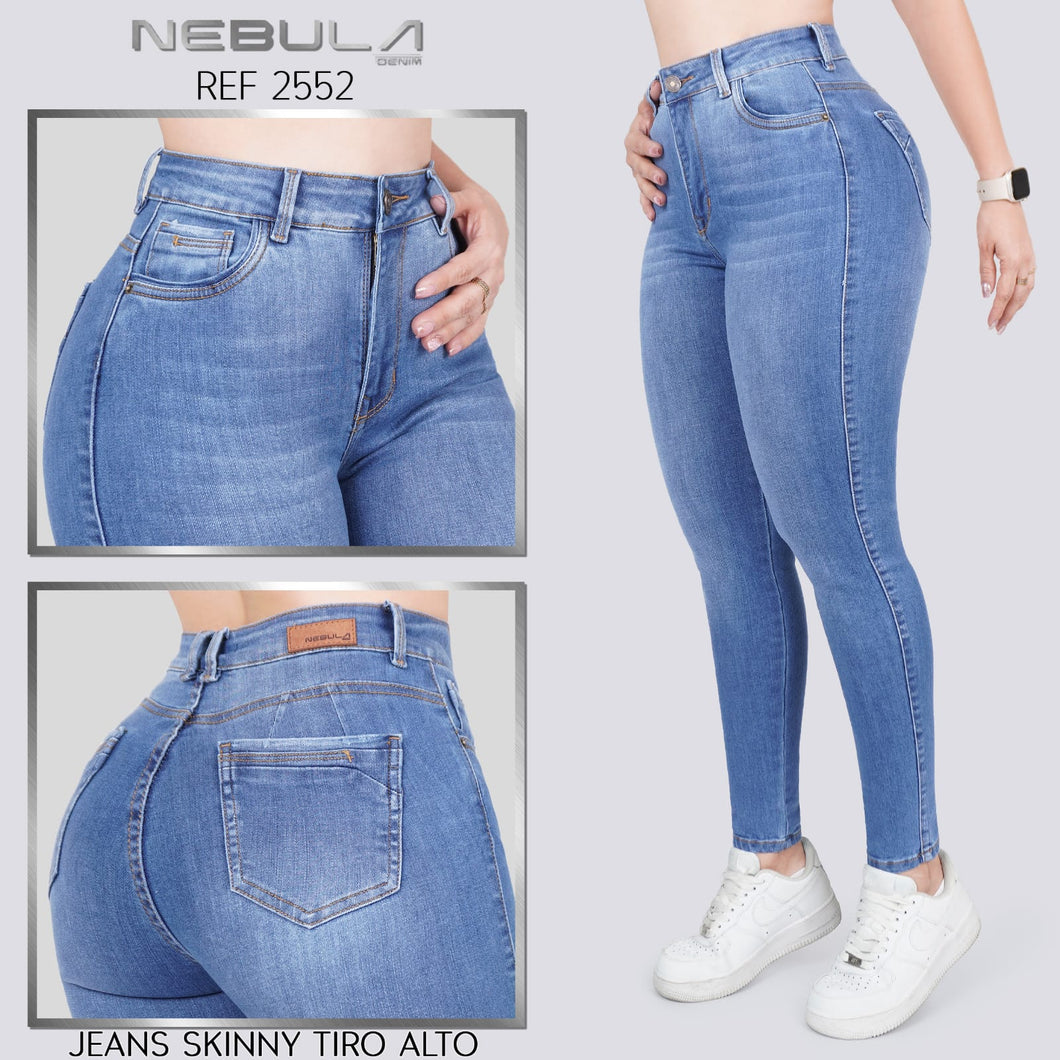 JEANS MUJER SKINNY TIRO ALTO 2552