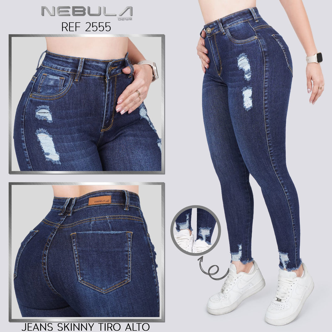 JEANS MUJER SKINNY TIRO ALTO 2555